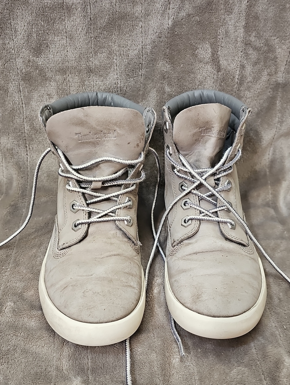 Timberland Women's Light Gray High-Top Leather Sneakers